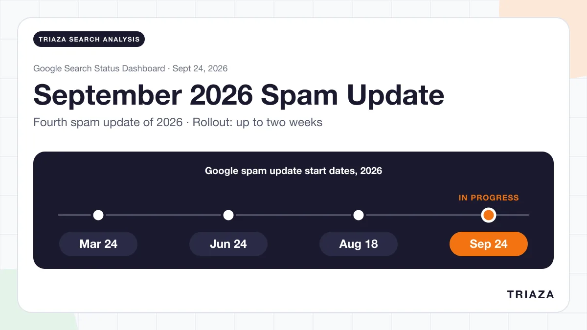 Google's September 2026 Spam Update: Fourth This Year, and Why This One Takes Two Weeks